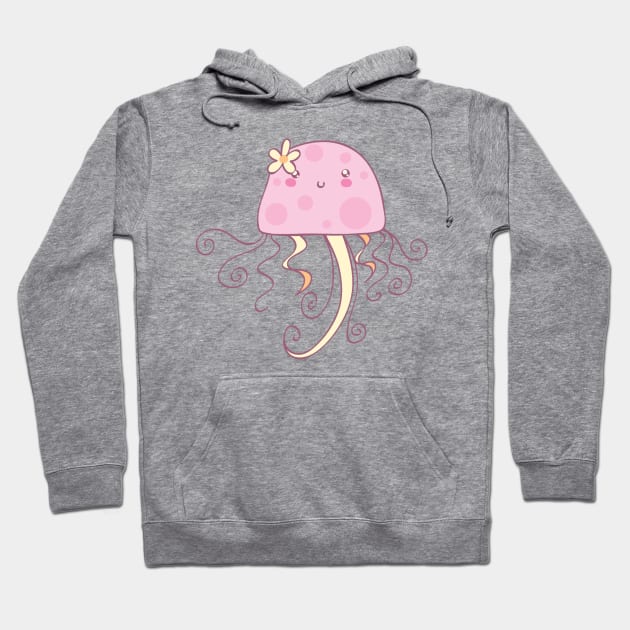 Girly Pink Jellyfish Hoodie by saradaboru